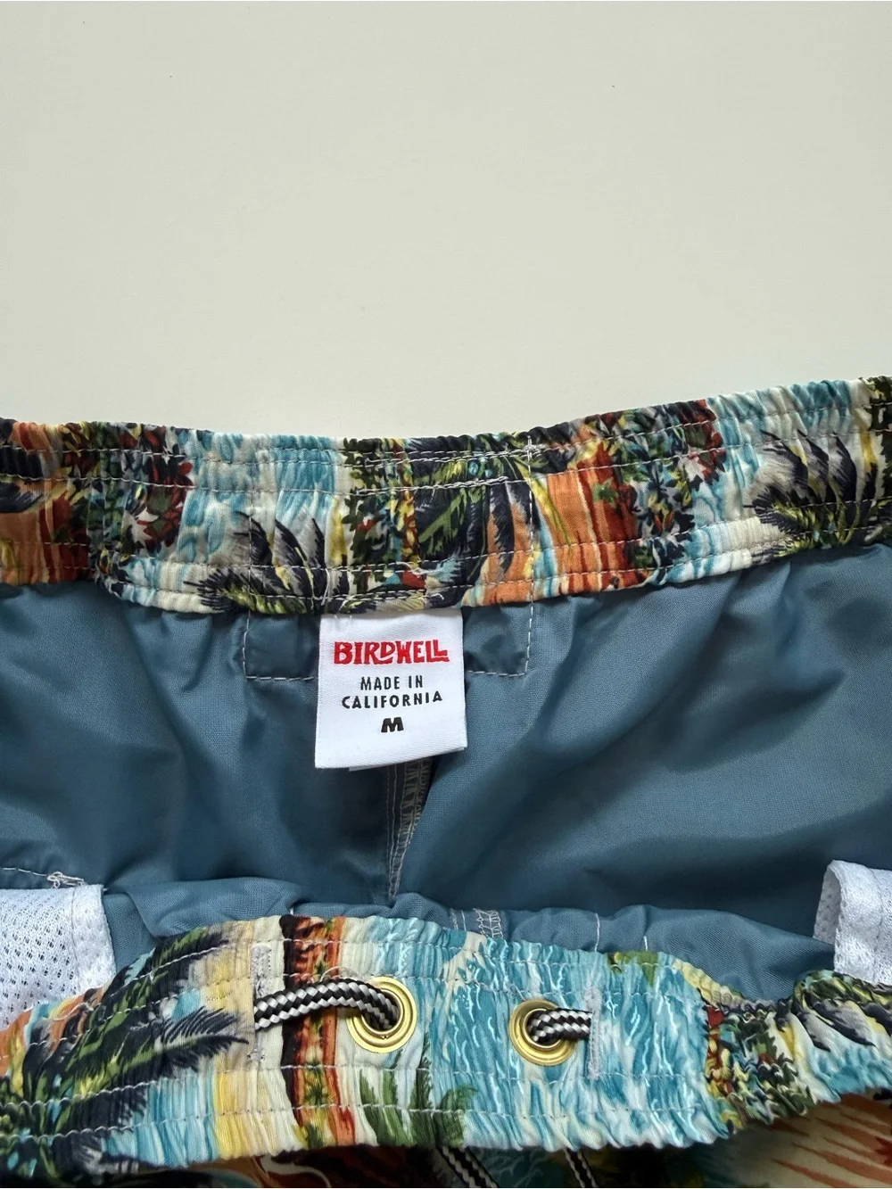 Birdwell Men’s Tropical Swim Shorts in Blue & Green